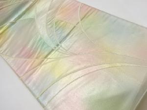 リサイクル　抽象線模様織出し袋帯